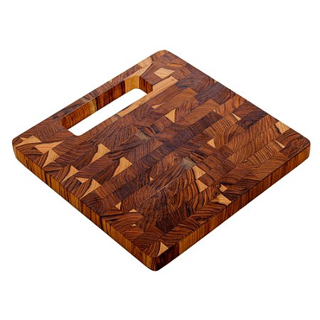 TÁBUA DE MADEIRA TECA 25CM X 25CM X 2CM - WOLFF CRAFT