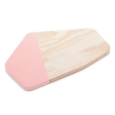 TÁBUA DE MADEIRA PONTA LAQUEADA PINUS ROSA 28CM X 18CM X 2CM - WOODART