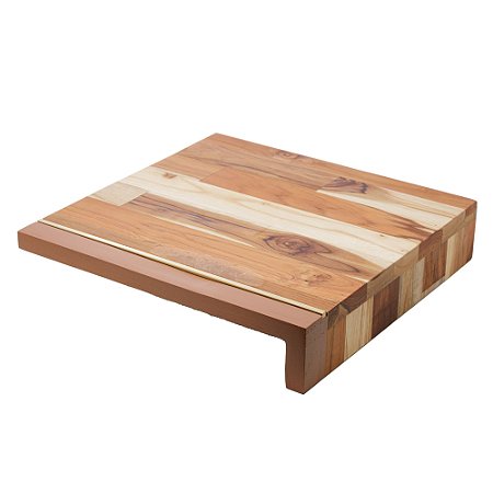 TÁBUA DE MADEIRA COM FRISO TECA VERMONT TERRACOTA 35CM X 35CM X 7CM - WOLFF CRAFT