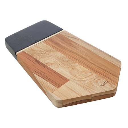 TÁBUA DE MADEIRA COM FRISO TECA VERMONT BLACK 28CM X 18CM - WOLFF CRAFT