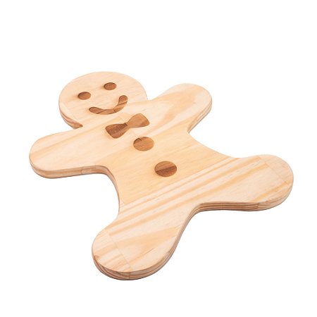 TÁBUA BISCOITO EM MADEIRA PINUS 30CM X 28CM X 1,6CM - WOODART