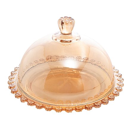 QUEIJEIRA DE CRISTAL DAISY ÂMBAR 19,5CM X 13CM - WOLFF