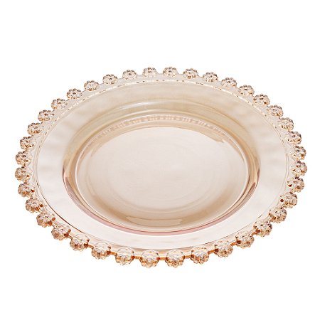 PRATO RASO DE CRISTAL DAISY ÂMBAR 28CM - WOLFF