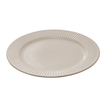 PRATO RASO DE CERÂMICA LINES CREME 27,5CM - WOLFF