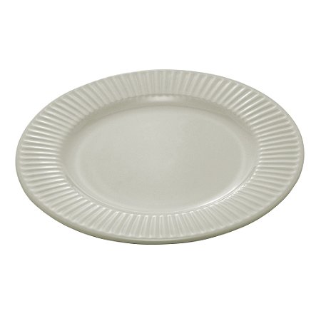 PRATO PARA SOBREMESA DE CERÂMICA LINES CREME 21 CM - WOLFF