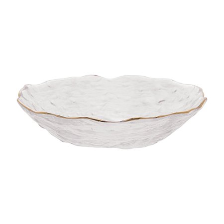 PRATO PARA SERVIR DE CRISTAL MARTELADO COM BORDA DOURADA TAJ 14CM - WOLFF
