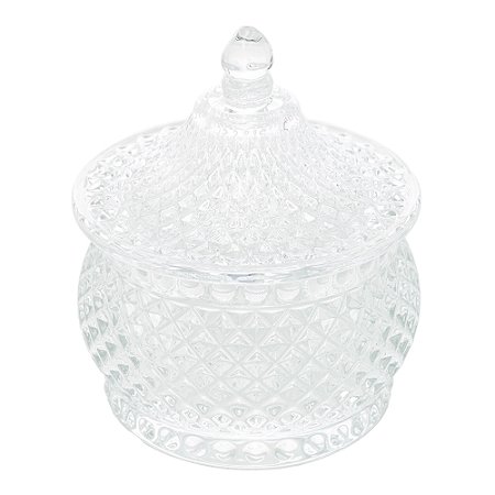 POTICHE DE VIDRO HAT DIAMOND 8CM X 8CM X 9,5CM - WOLFF