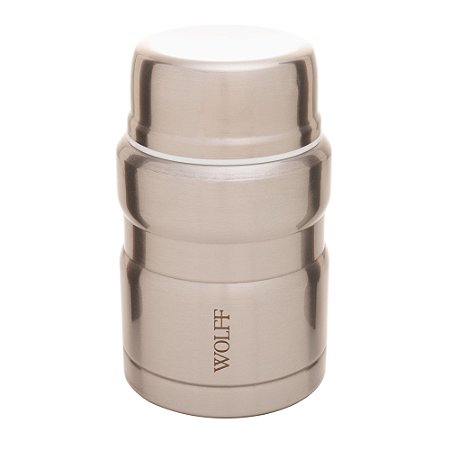 POTE TÉRMICO DUPLA PAREDE COM COLHER DE AÇO INOX  9,5CM X 9,5CM X 15,5CM - WOLFF