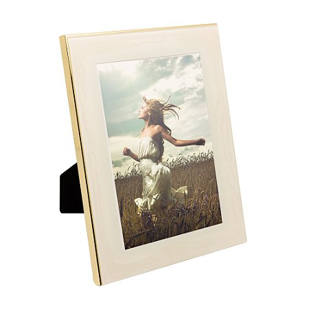 PORTA-RETRATO DE AÇO INOX COM VIDRO BRANCO 13CM X 18CM - WOLFF
