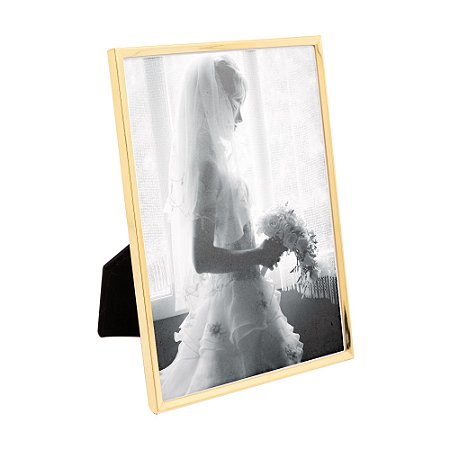 PORTA-RETRATO DE AÇO INOX CLASSIC DOURADO 10CM X 15CM - WOLFF