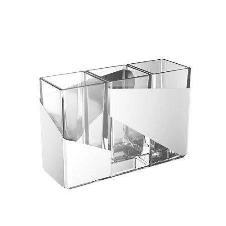 PORTA TALHERES DE AÇO INOX ORIGAMI 26CM X 9CM X 13CM - WOLFF
