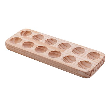 PORTA OVOS DE MADEIRA PINUS 31CM X 11CM X 2CM - WOODART