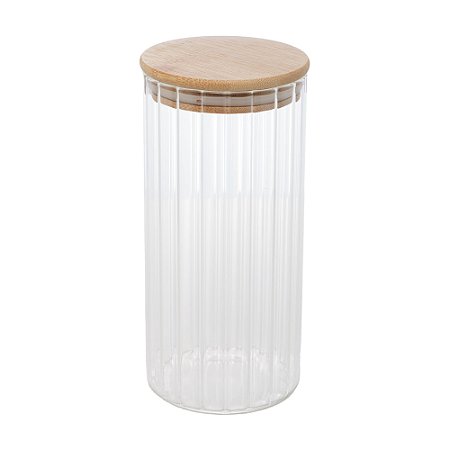 PORTA MANTIMENTO DE VIDRO BOROSSILICATO COM TAMPA EM BAMBU 800ML - WOLFF