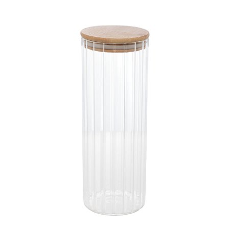 PORTA MANTIMENTO DE VIDRO BOROSSILICATO COM TAMPA DE BAMBU 1,1L - WOLFF