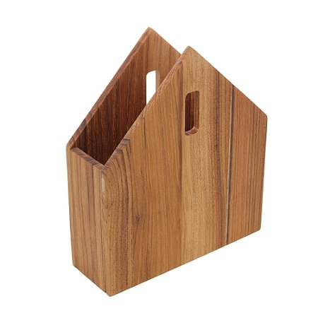 PORTA GUARDANAPOS DE MADEIRA TECA 15CM X 5CM X 18CM - WOLFF CRAFT