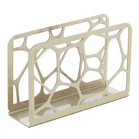 PORTA GUARDANAPOS DE AÇO INOX MAHAL CHAMPANHE 12CM X 8CM X 4,5CM - WOLFF
