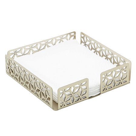 PORTA GUARDANAPOS DE AÇO INOX GARDEN CHAMPANHE 12CM X 4,5CM X 8CM - WOLFF