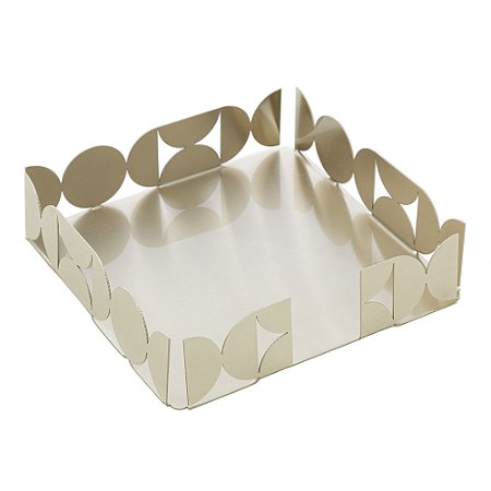 PORTA GUARDANAPOS DE AÇO INOX BAUHAUS CHAMPANHE 18CM X 18CM X 4CM - WOLFF