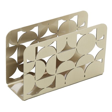 PORTA GUARDANAPOS DE AÇO INOX BAUHAUS CHAMPANHE 12CM X 4,5CM X 8CM - WOLFF