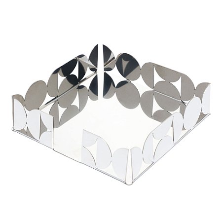 PORTA GUARDANAPOS DE AÇO INOX BAUHAUS 18CM X 18CM X 4CM - WOLFF