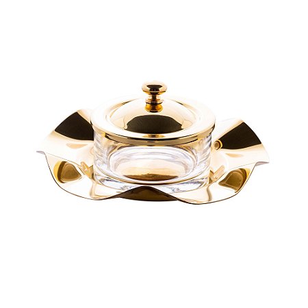 PORTA GELÉIA E PATÊS BONBON GOLD 16CM X 8CM - WOLFF