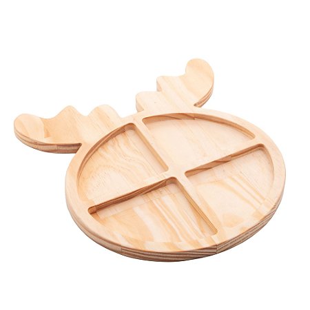 PETISQUEIRA RENA DE MADEIRA PINUS REDONDA 30CM X 28CM X 1,6CM - WOODART