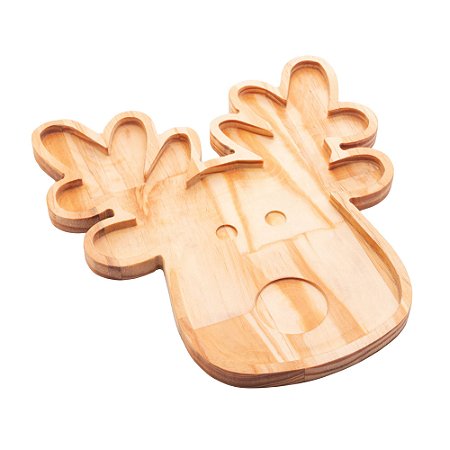 PETISQUEIRA RENA DE MADEIRA PINUS 30CM X 28CM X 1,6CM - WOODART