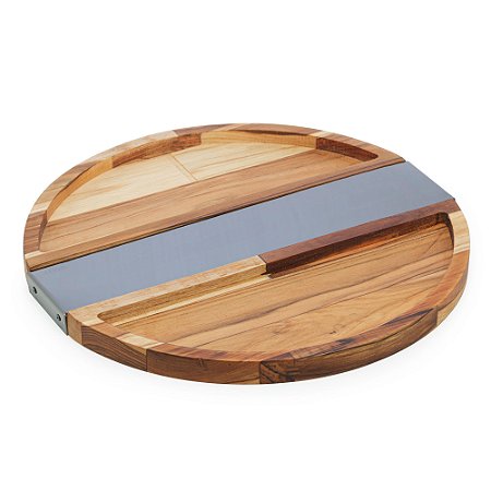 PETISQUEIRA DE MADEIRA TECA GRAFITE 35CM X 35CM X 2CM - WOLFF CRAFT