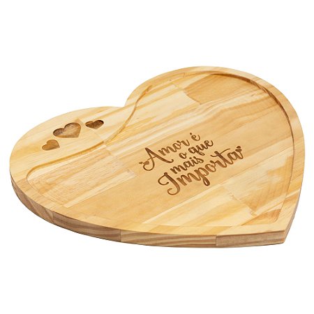 PETISQUEIRA DE MADEIRA PINUS CORAÇÃO NAMORADOS 33CM X 30CM X 1,5CM - WOODART