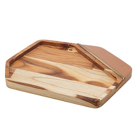 PETISQUEIRA DE MADEIRA COM FRISO TECA VERMONT TERRACOTA 30CM X 20CM X 2CM - WOLFF CRAFT