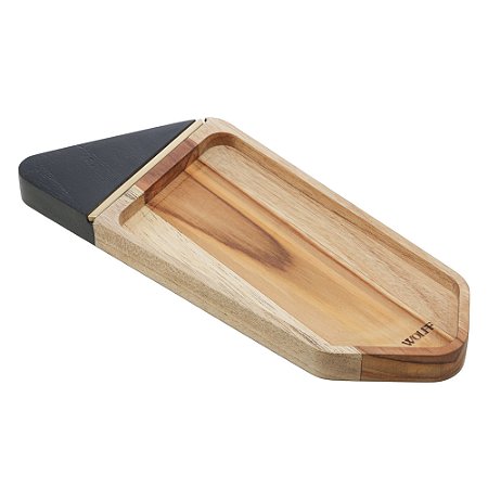 PETISQUEIRA DE MADEIRA COM FRISO TECA VERMONT BLACK 29CM X 12CM X 2CM - WOLFF CRAFT