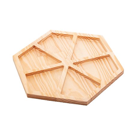 PETISQUEIRA DE MADEIRA COM 6 DIVISÓRIAS PINUS 35CM X 30CM X 2CM - WOODART