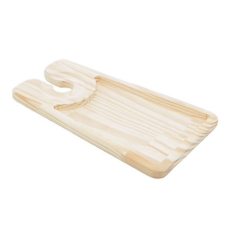 PETISQUEIRA COM SUPORTE PARA TAÇA DE MADEIRA PINUS 28CM X 15CM X 1,5CM - WOODART