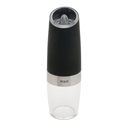 MOEDOR DE TEMPEROS AUTOMÁTICO EM AÇO INOX GRAVITY PRETO 6CM X 6CM X 20CM - WOLFF