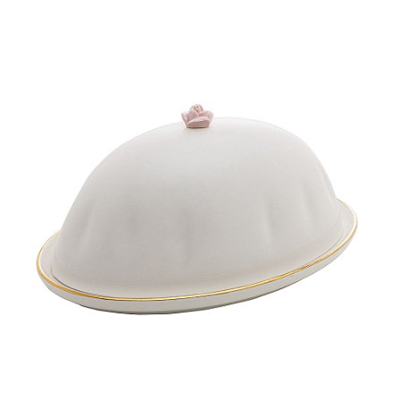 MANTEIGUEIRA DE PORCELANA FLOWER 16CM X 10CM X 9CM - WOLFF