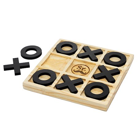 JOGO DA VELHA DE MADEIRA PINUS DIA DOS PAIS 18CM X 18CM X 1,5CM - WOODART