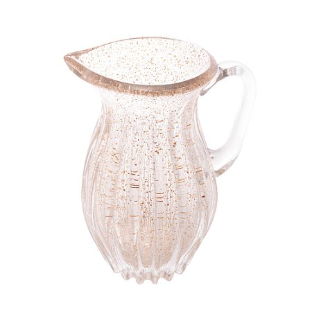 JARRA DE VIDRO ITALY TRANSPARENTE E DOURADO 17,5CM X 13,5CM X 25,5CM - WOLFF