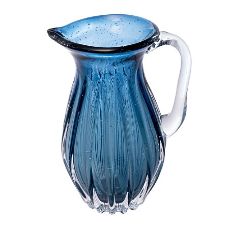 JARRA DE VIDRO ITALY AZUL 17,5CM X 13,5CM X 25,5CM - WOLFF
