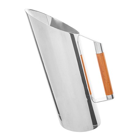 JARRA DE AÇO INOX COM CABO EM MADEIRA TECA MILAN 1,5L - WOLFF CRAFT