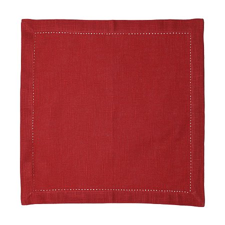 GUARDANAPO PONTO AJOUR DE ALGODÃO LUXO VERMELHO 40CM X 40CM - WOLFF