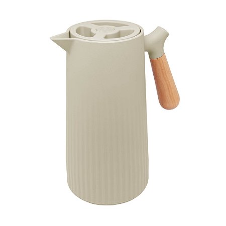 GARRAFA TÉRMICA DE PLÁSTICO COM CABO DE MADEIRA NEW NÓRDICA MENTA 1L - WOLFF