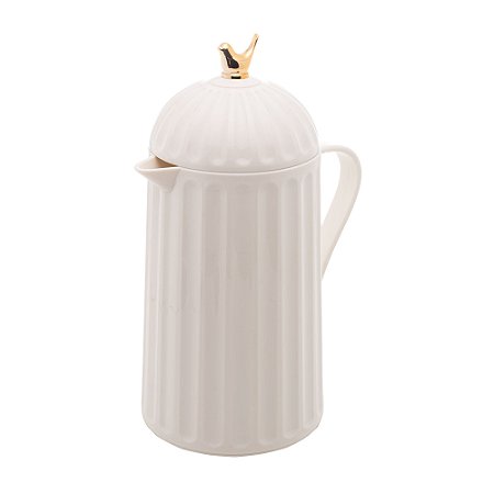 GARRAFA TÉRMICA DE PLÁSTICO BIRD BRANCA 600ML - WOLFF