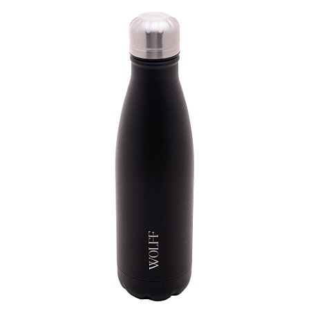 GARRAFA TÉRMICA DE AÇO INOX PAREDE DUPLA  ICE PRETA 500ML - WOLFF
