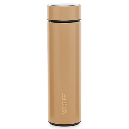 GARRAFA TÉRMICA DE AÇO INOX COM TERMÔMETRO EM LED NUDE 500ML - WOLFF