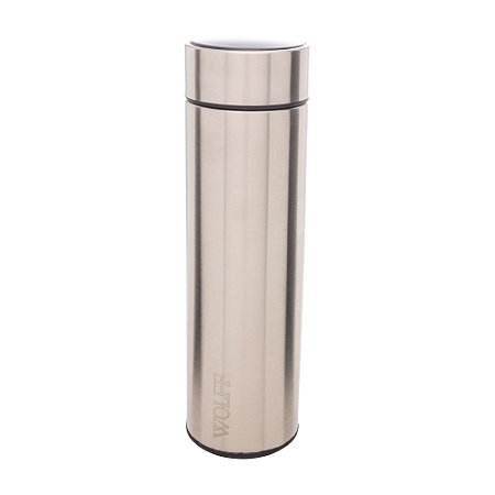 GARRAFA TÉRMICA DE AÇO INOX COM TERMÔMETRO EM LED 500ML - WOLFF