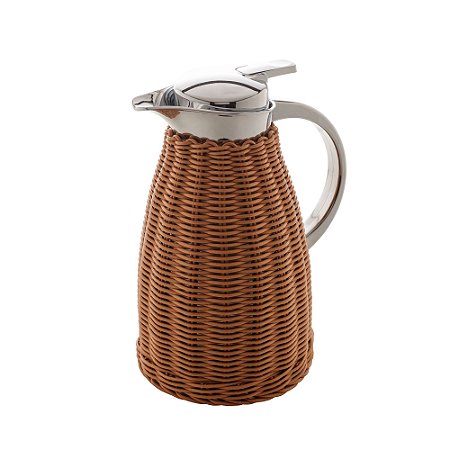 GARRAFA TÉRMICA DE AÇO INOX COM RATTAN PLÁSTICO MARRON 1,5L - WOLFF