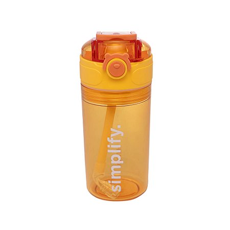 GARRAFA SQUEEZE DE POLICARBONATO COM PORTA SNACK AMARELA 450ML - WOLFF