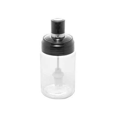 GALHETEIRO DE VIDRO COM PINCEL E TAMPA DE PLÁSTICO PRETA 7CM X 7CM X 14CM - WOLFF