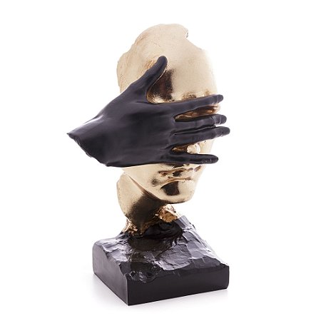 FIGURA DECORATIVA FACE DE RESINA 19CM X 15CM X 30CM - WOLFF