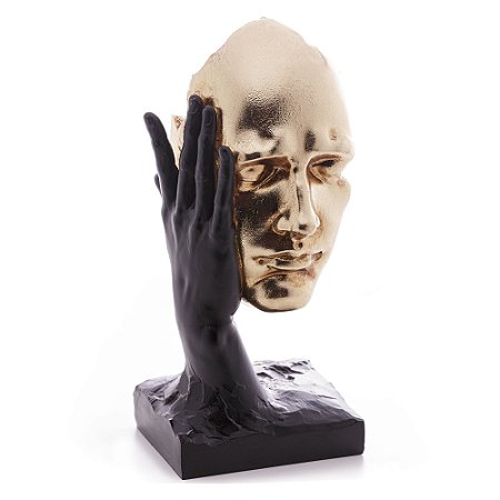 FIGURA DECORATIVA FACE DE RESINA 13,5CM X 29,5CM - WOLFF